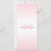 Baby Girl Birth Announcement Gedicht | FOTO Ankündigung (Rückseite)