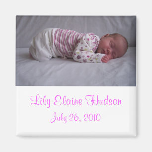 Baby Girl Birth Announcement Magnete Magnet