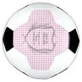 Baby Girl Birth Announcement Sports Pink White Fußball (Gedreht)
