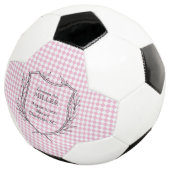 Baby Girl Birth Announcement Sports Pink White Fußball (Dreiviertel)