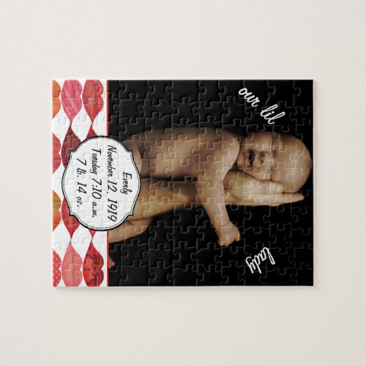 Baby Girl Birth Record Puzzle (Horizontal)