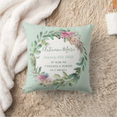 Baby Girl Birth Stats Floral Kissen (Decke)