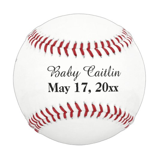 Baby Girl Birth Stats Keepake Baseball (Vorderseite)