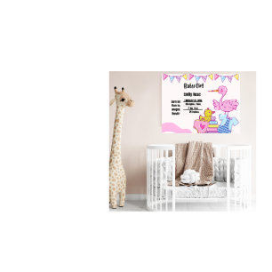 Baby Girl Birth Stats Kinderzimmer Wall Art Poster