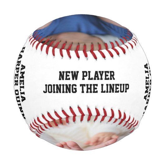 Baby Girl Birth Stats | Personalisiertes Foto oder Baseball (Vorderseite)