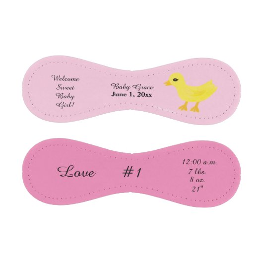 Baby Girl Birth Stats Yellow Ducky Baseball (Paneele)