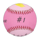 Baby Girl Birth Stats Yellow Ducky Baseball (Rückseite)