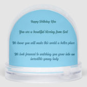 Baby Girl Birthday Dark Skin Mermaid Schneekugeln (Rückseite)