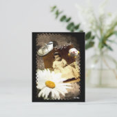 Baby Girl Blak Vintage Postkarte (Stehend Vorderseite)