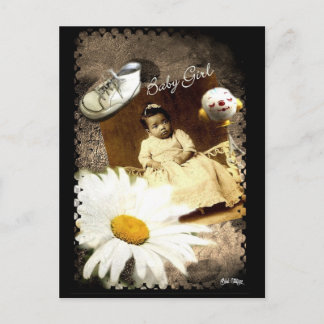 Baby Girl Blak Vintage Postkarte