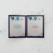 Baby Girl Blue Baloons feiern Babydusche Einladung (Innenseite)