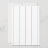 Baby Girl Blue und White Wallpaper Ribbon Gerahmt Einladung (Rückseite)