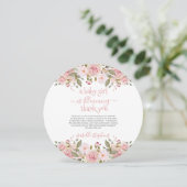 Baby Girl blüht Blumenspülung Danke Einladung (Stehend Vorderseite)