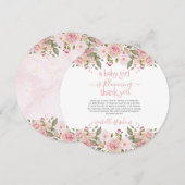 Baby Girl blüht Blumenspülung Danke Einladung (Vorne/Hinten)
