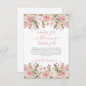 Baby Girl blüht Blumenspülung Dankeskarte (Vorne/Hinten)