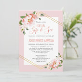 Baby Girl Blush Pink Virtual Baby Dusche Einladung (Stehend Vorderseite)