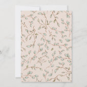 Baby Girl Boho Greenery Rustikale Einladung (Rückseite)