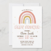 Baby Girl Boho Rainbow Baby Shower Einladung (Vorderseite)