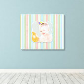 Baby Girl Boy Foto [20x16 Zoll] Canvas Print Leinwanddruck (Insitu (Holzboden))