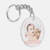 Baby Girl Boy Twins 2 Fotos Name Onkel Modern Schlüsselanhänger (Vorderseite links)