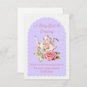 Baby Girl braut Blumentee Party Babydusche Dankeskarte (Vorne/Hinten)