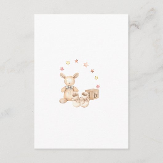 Baby Girl Bunny Baby Duschduschmaschine Windelwann Begleitkarte (Rückseite)