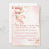 Baby Girl Bunny Baby Dusche Dankeskarte (Vorne/Hinten)