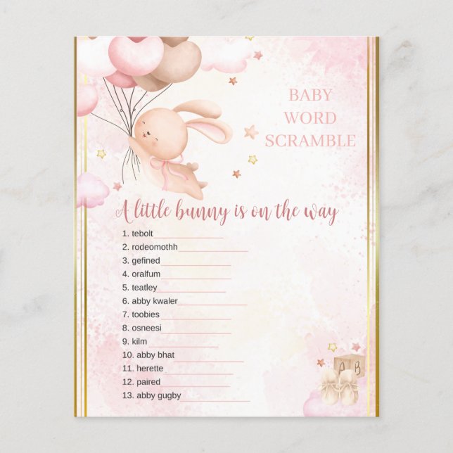 Baby Girl Bunny Baby Showspiel (Vorderseite)