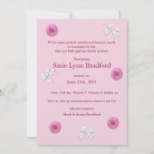 Baby Girl Buttons und Bows Pink Ankündigung (Rückseite)