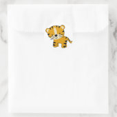 Baby Girl Cartoon Tiger Runder Aufkleber (Tasche)