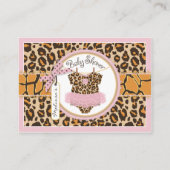 Baby Girl Cheetah Print Tutu Diaper Raffle Ticket Begleitkarte (Rückseite)