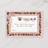 Baby Girl Cheetah Print Tutu Diaper Raffle Ticket Begleitkarte (Vorderseite)