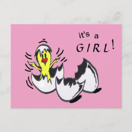 Baby GIRL Chick Cartoon Postcard Postkarte