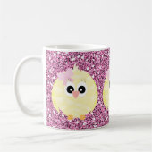Baby Girl Chicks Pink Imitate Glitzer Kaffeetasse (Links)