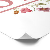 Baby Girl Child's rosa Wildblume Name Wall Art Poster (Ecke)