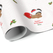 Baby Girl Christmas Red Weihnachtsmannmütze Dot Wr Geschenkpapier (Rolleneckpunkt)
