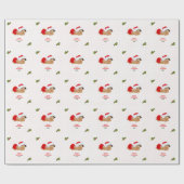 Baby Girl Christmas Red Weihnachtsmannmütze Dot Wr Geschenkpapier (Flach)
