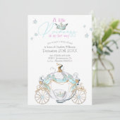 Baby Girl Cinderella Princess Carriage Baby Dusche Einladung (Stehend Vorderseite)