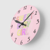 Baby Girl Clock Runde Wanduhr (Winkel)