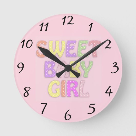 Baby Girl Clock Runde Wanduhr (Vorderseite)