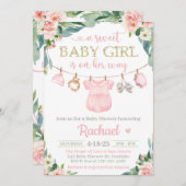 Baby Girl Clothes Kinderdusche Einladung (Vorne/Hinten)