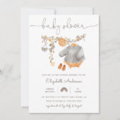 Baby Girl Clothesline Baby Dusche Einladung (Vorderseite)