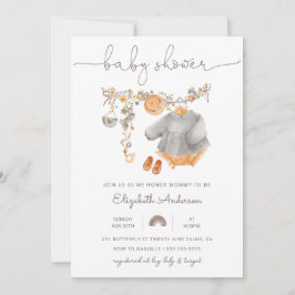 Baby Girl Clothesline Baby Dusche Einladung