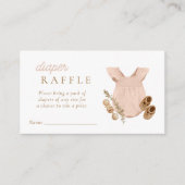 Baby Girl Clothesline Boho Diaper Raffle Begleitkarte (Vorderseite)