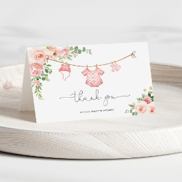 Baby Girl Clothesline Vielen Dank Dankeskarte