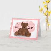 Baby Girl Congratulations Card Karte (Gelbe Blume)