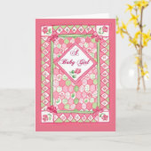 Baby Girl Congratulations Card Karte (Gelbe Blume)