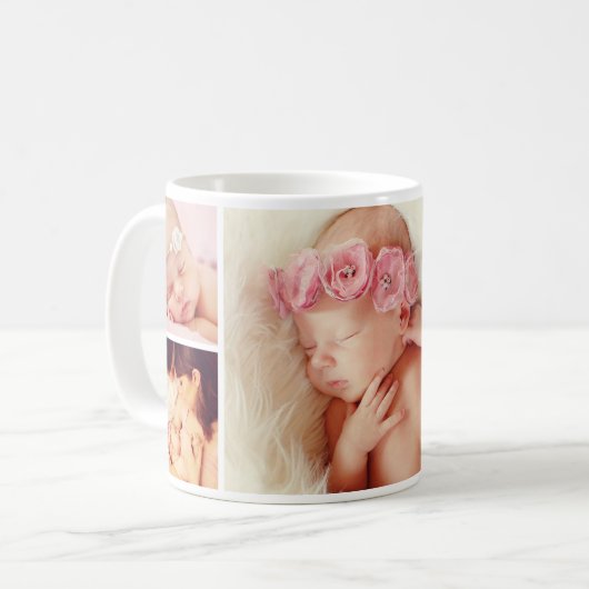 Baby Girl Custom Foto Collage Kaffeetasse (Vorderseite Links)