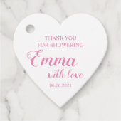 Baby Girl danke Ihnen für die Dusche der Babydusch Geschenkanhänger (Vorderseite)