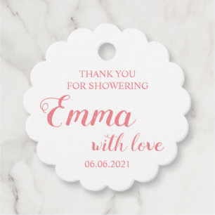 Baby Girl danke Ihnen für die Dusche der Babydusch Geschenkanhänger